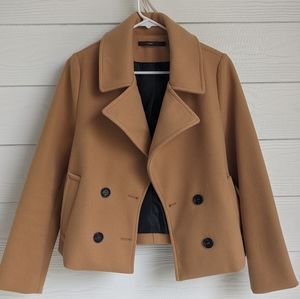 Midi button down Warm Tan Brown Jacket